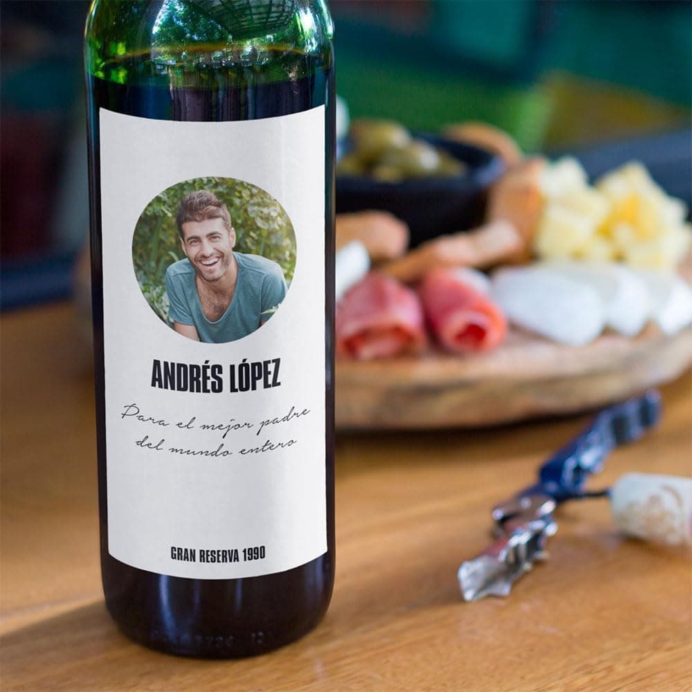 Botella de vino Rioja personalizada con caja de regalo, foto 3