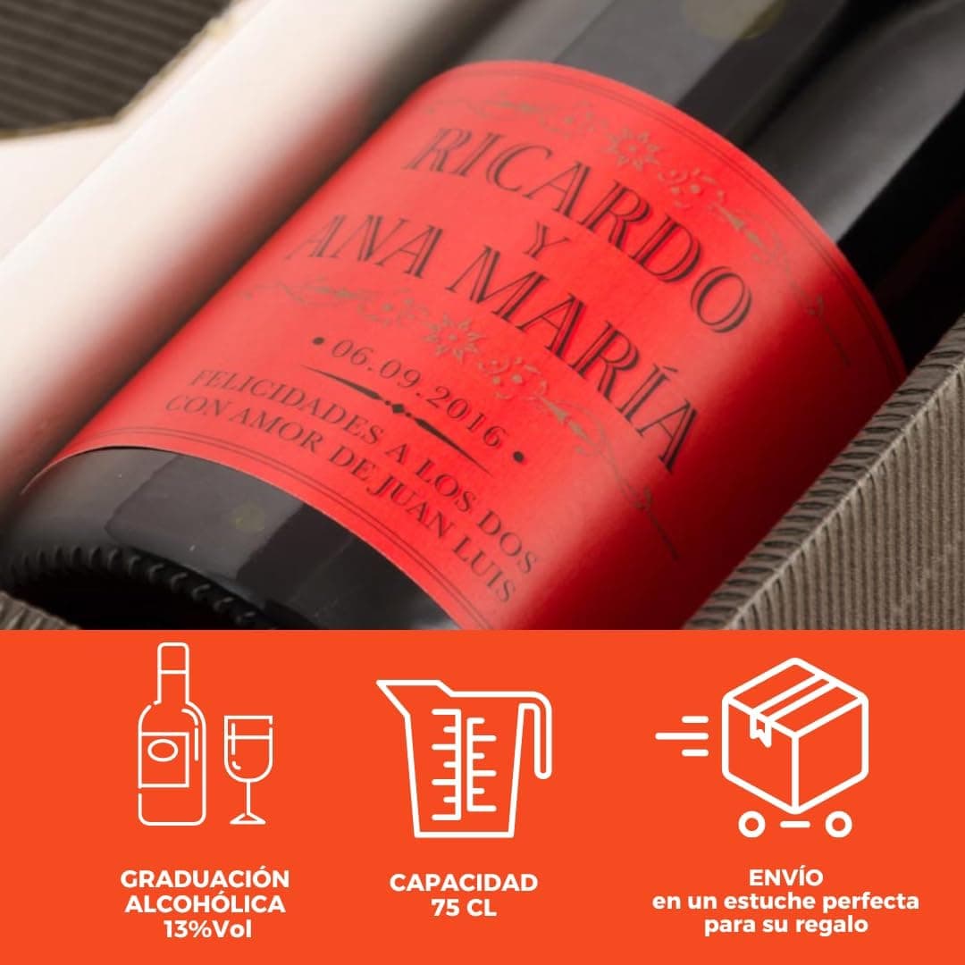 Botella de vino personalizada con dedicatoria, foto 3