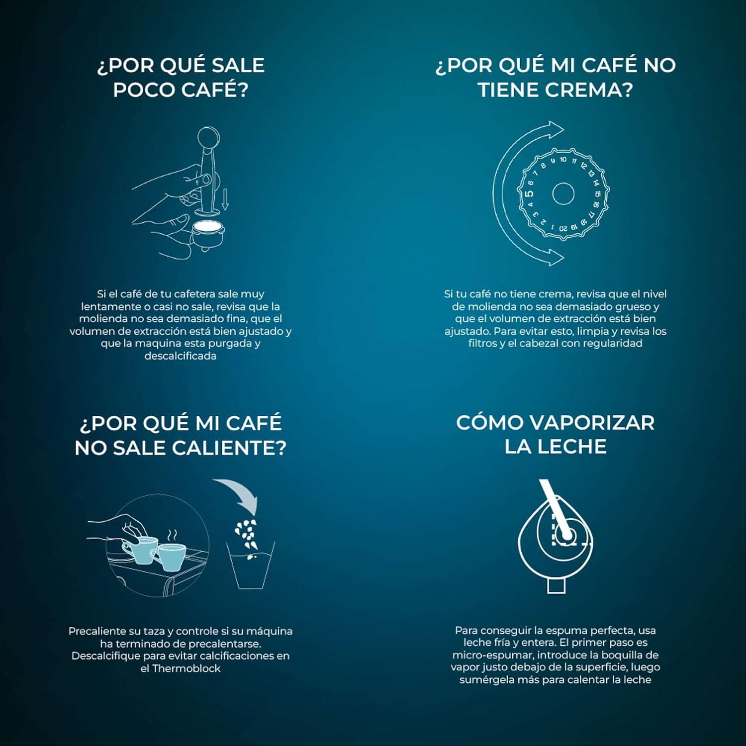 Detalle del panel y la boquilla de vapor