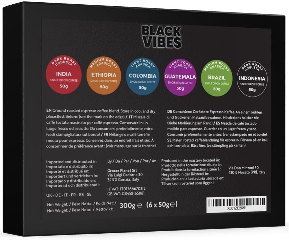 Caja de 6 Cafés Molidos de Origen Único Black Vibes, foto 2