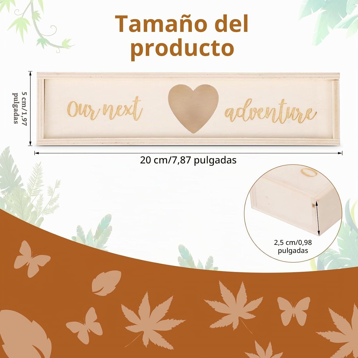 Caja de madera recuerdo de embarazo para futuros abuelos LASUROA, foto 2