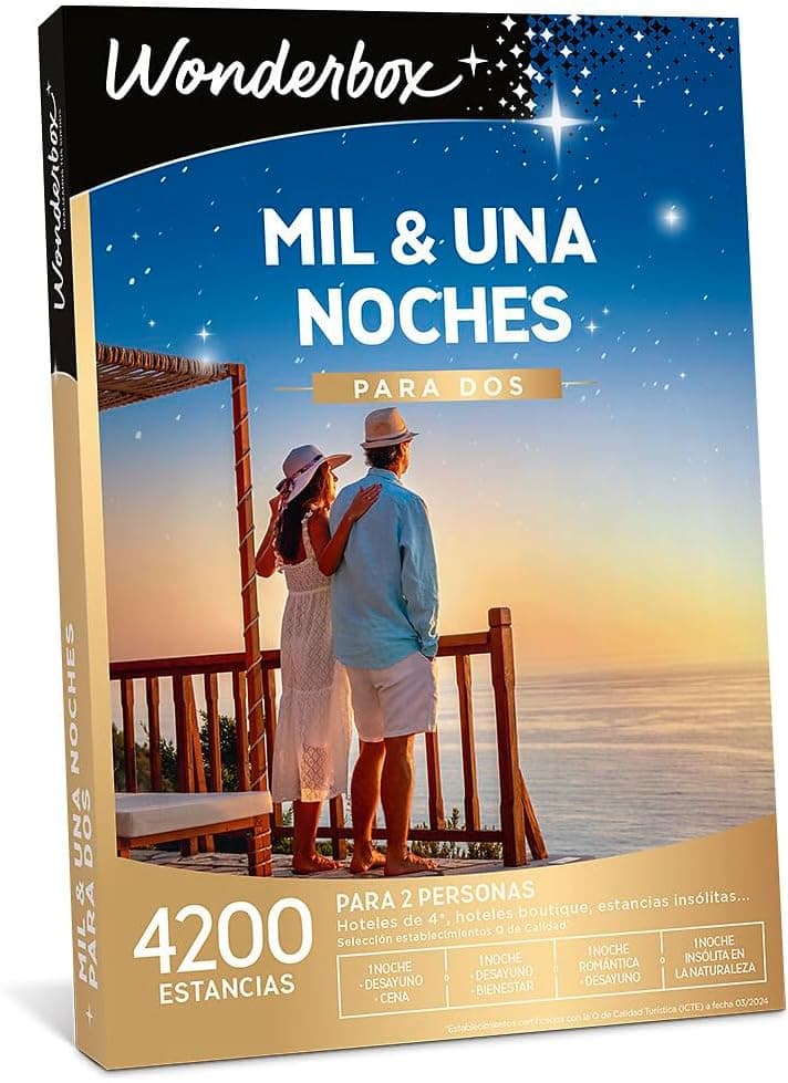 Caja regalo Wonderbox para una noche romántica con desayuno y cena
