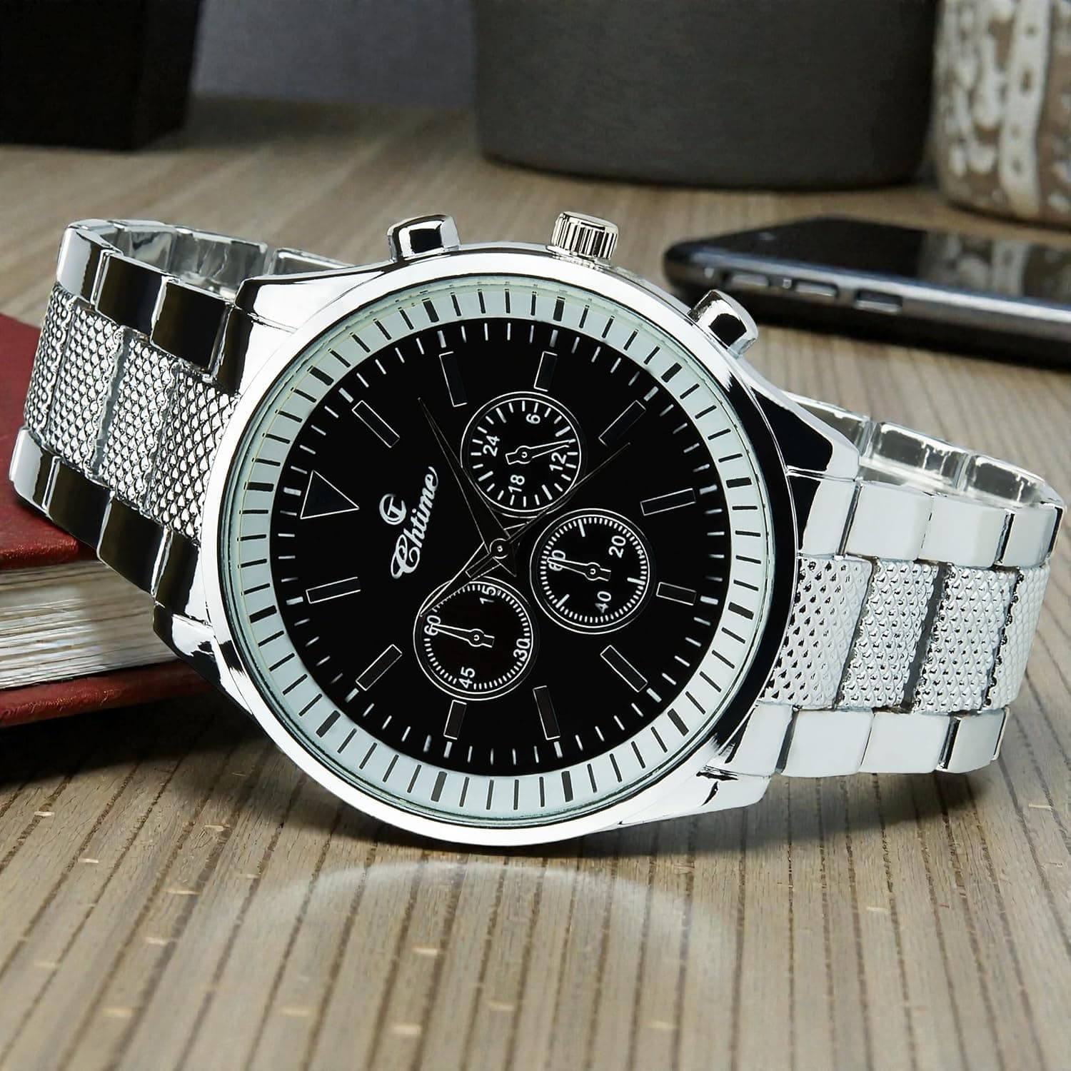 Caja de regalo para hombre, reloj, cartera, linterna y bolígrafo, de Chtime, foto 2
