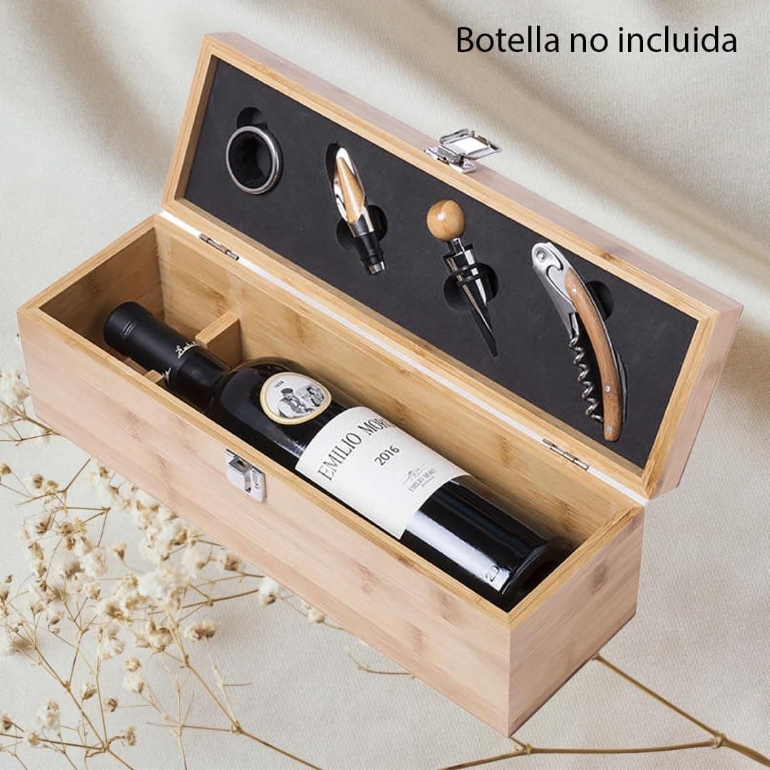 Caja de vino personalizada de madera, con grabado láser, foto 2