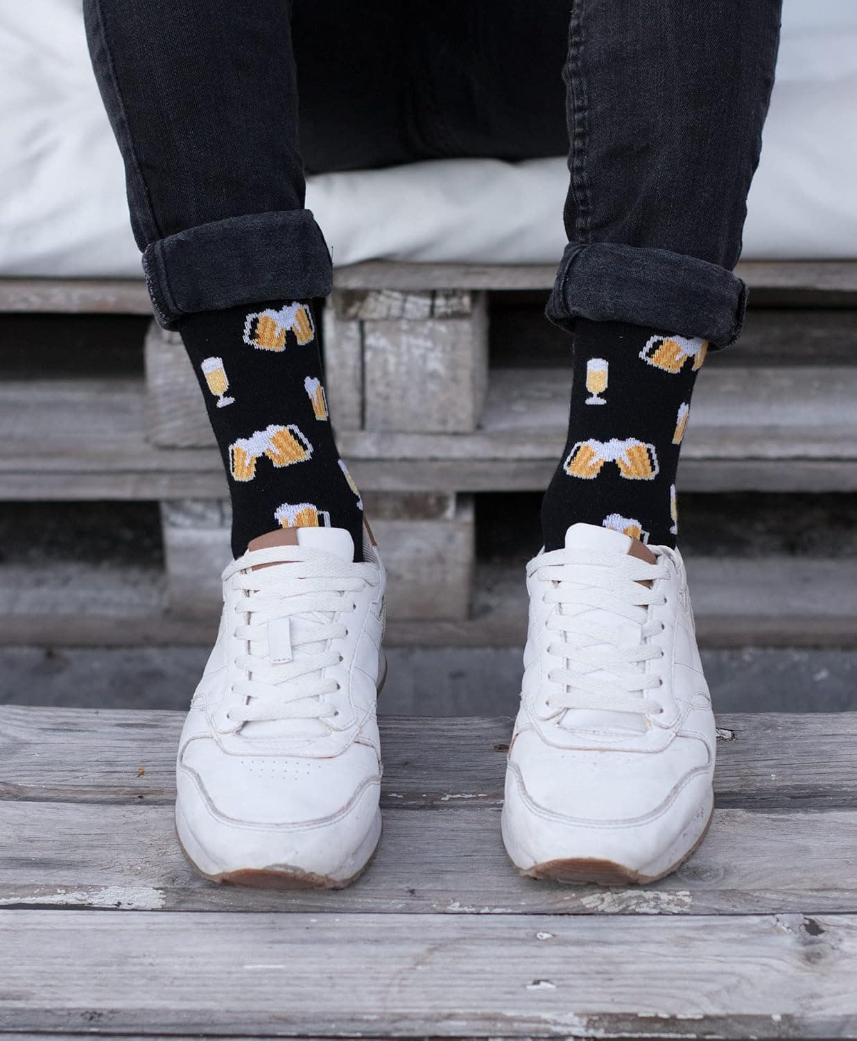 Calcetines de cerveza negros, para hombre y mujer, foto 2