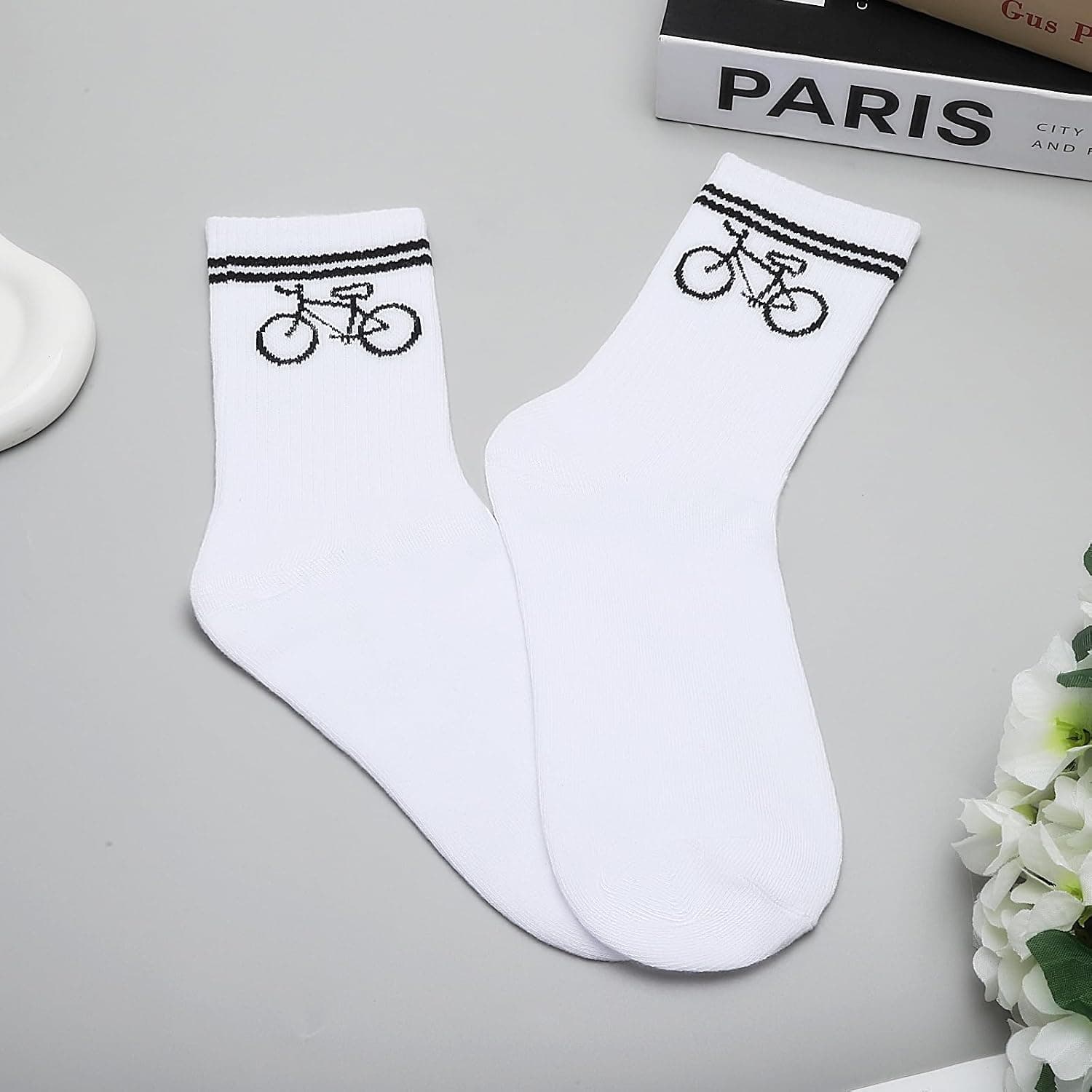 Calcetines de Ciclismo Transpirables con Diseño de Bicicleta, foto 3