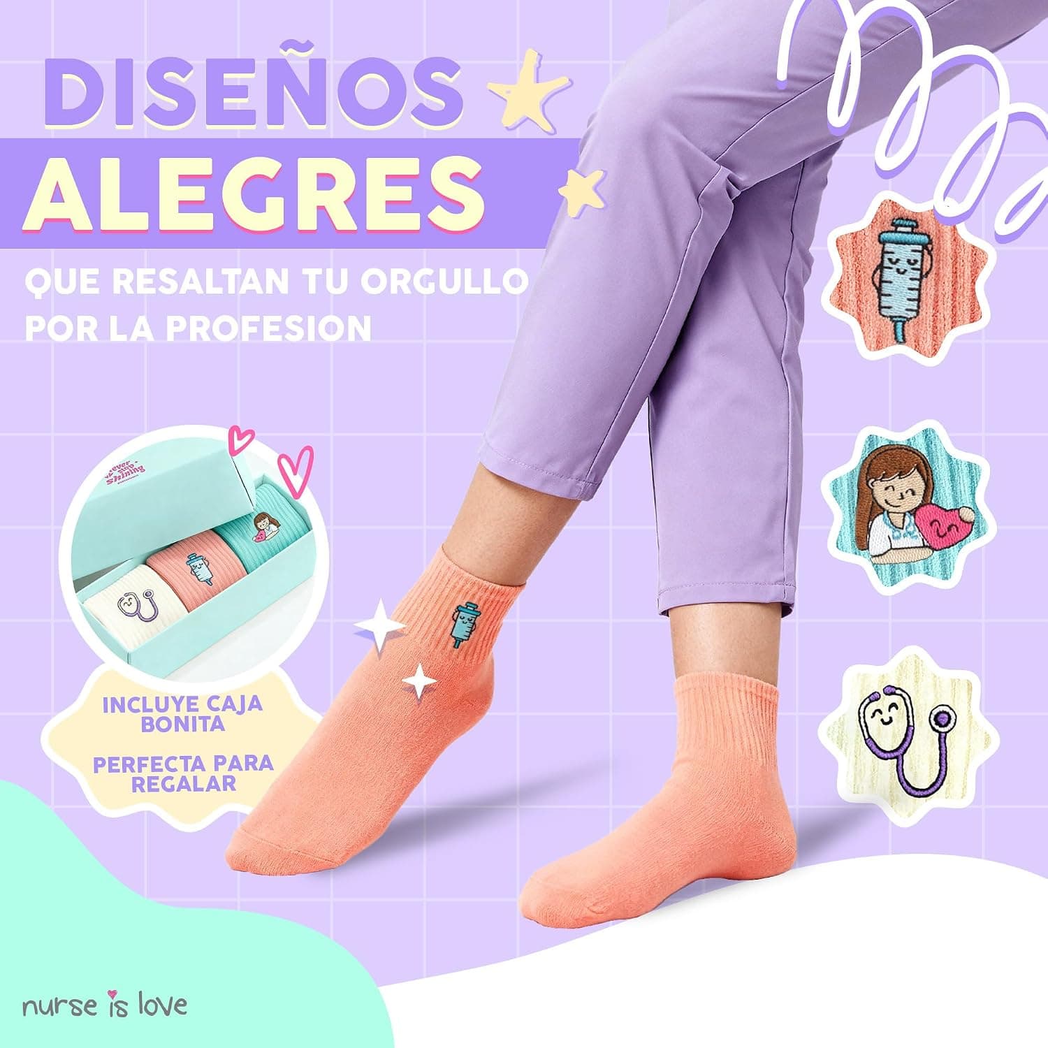 Calcetines divertidos para enfermera (set de 3), foto 3