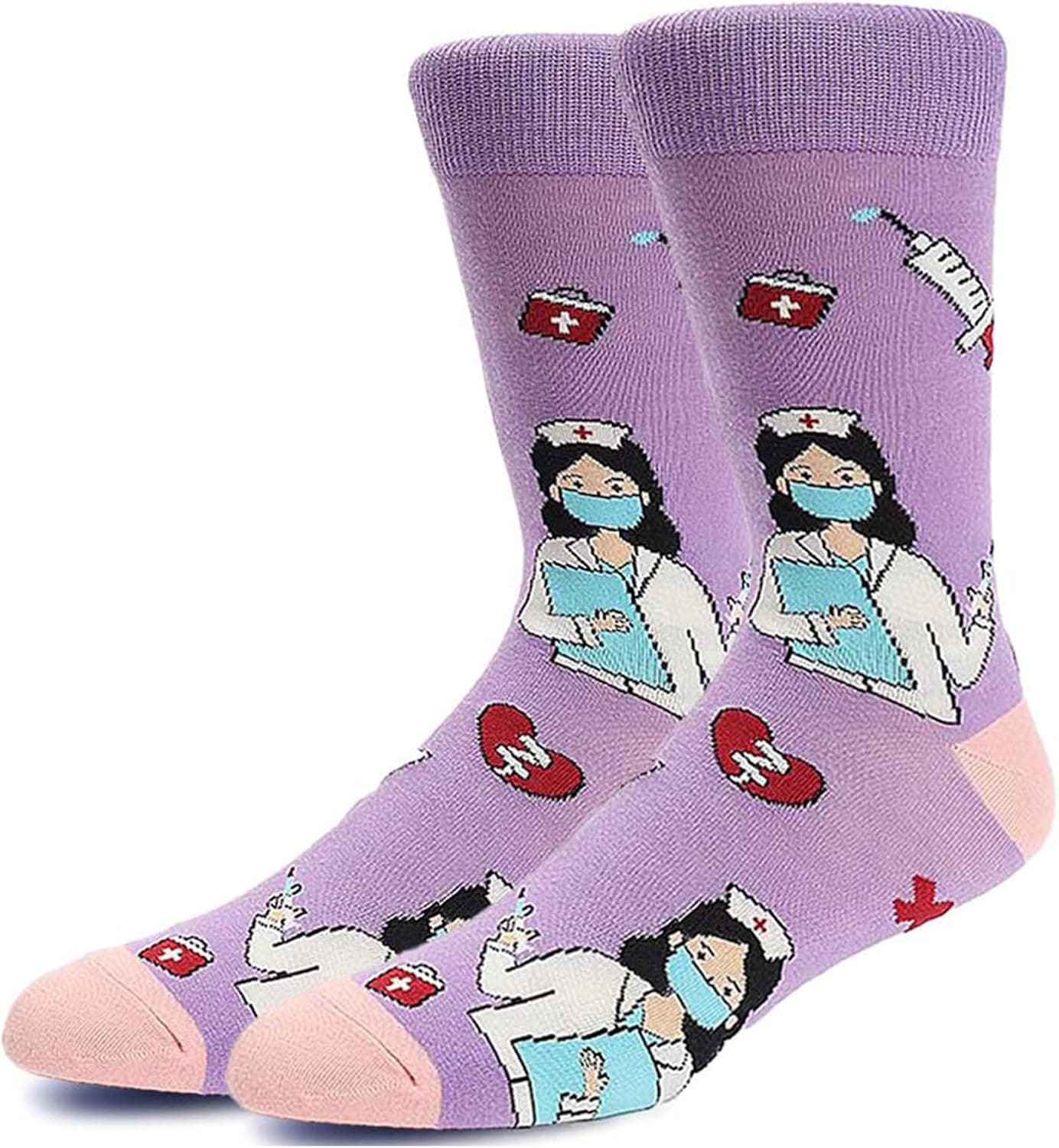 Pack de seis pares de calcetines con estampados de enfermería