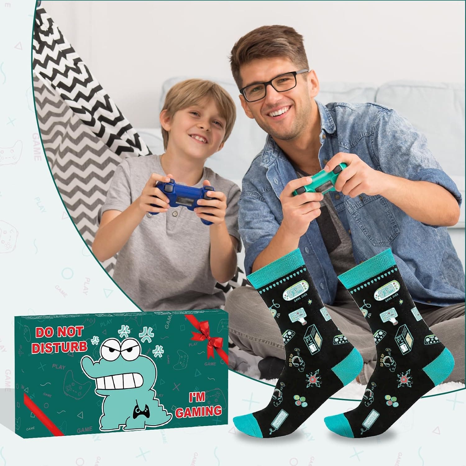 Calcetines divertidos con frases para gamers, foto 3