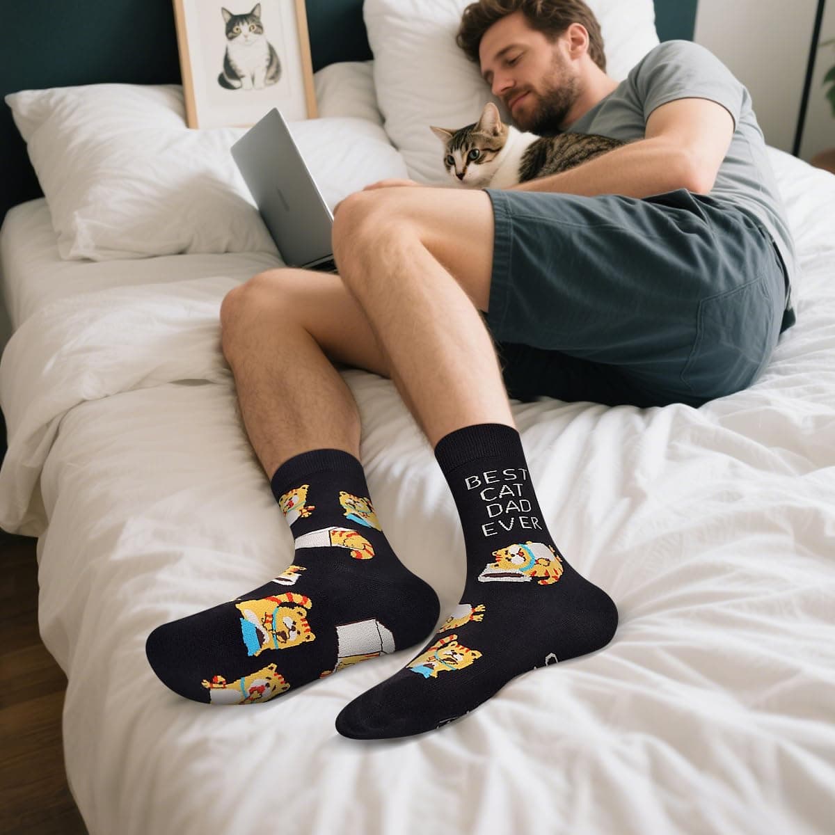 Detalle del estampado de los calcetines