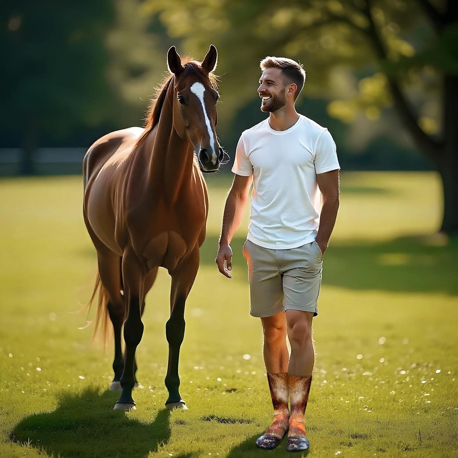Calcetines divertidos con pata de caballo en 3D, foto 3
