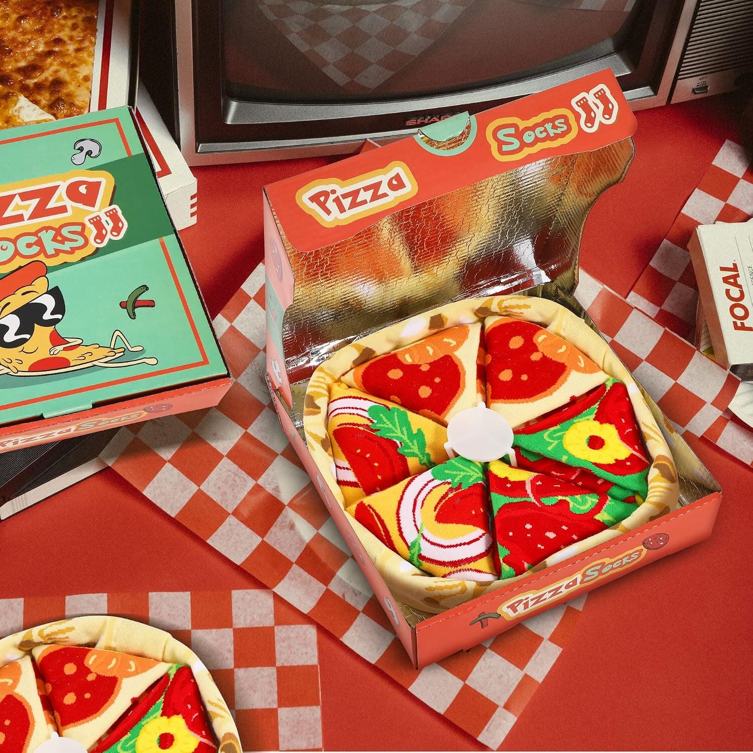 Calcetines de pizza en caja, de AGRIMONY, foto 3