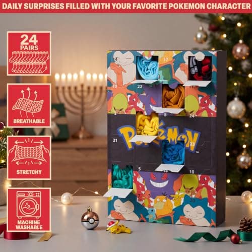 Caja del calendario de Adviento de calcetines Pokémon