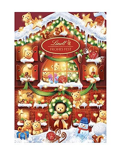 Bombones de chocolate Lindt dentro del calendario