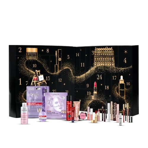 Calendario de Adviento L'Oréal Paris cerrado con las 24 puertas numeradas