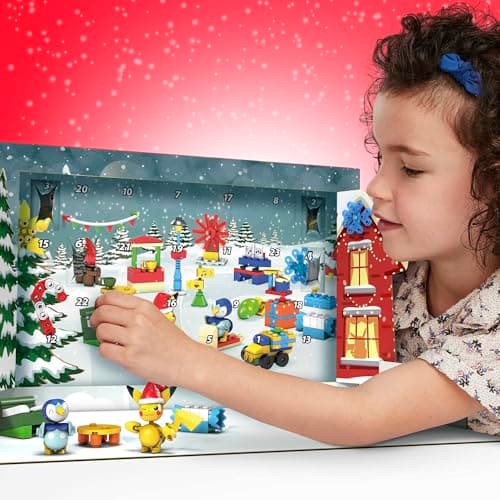 Figuras de bloques de Pikachu y Piplup del calendario MEGA