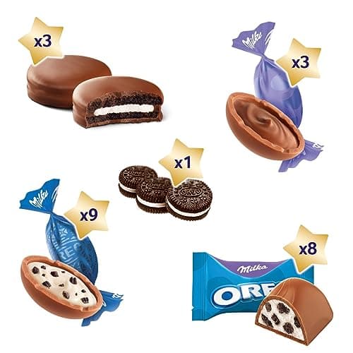 Chocolate Milka con trozos de Oreo dentro del calendario