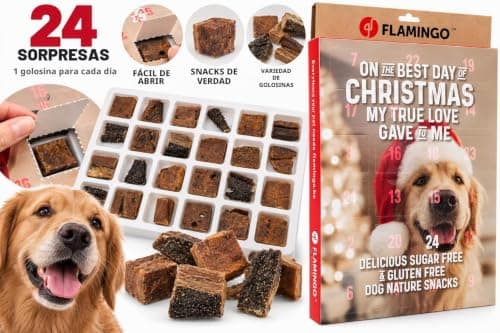 Snacks naturales del calendario Flamingo para perros