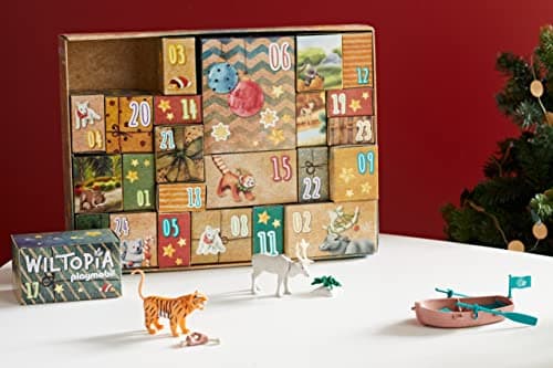 Detalle de las figuras de animales del mundo del calendario Wiltopia