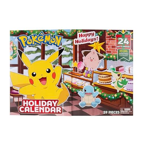 Calendario Navideño Pokémon 2025 con las 24 casillas