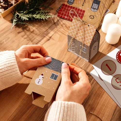 Cajas de regalo con forma de casita del calendario I LOVE MOM