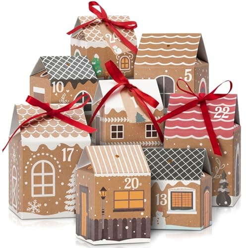 Calendario de Adviento para Rellenar Tibomuo, kit de 24 casas DIY