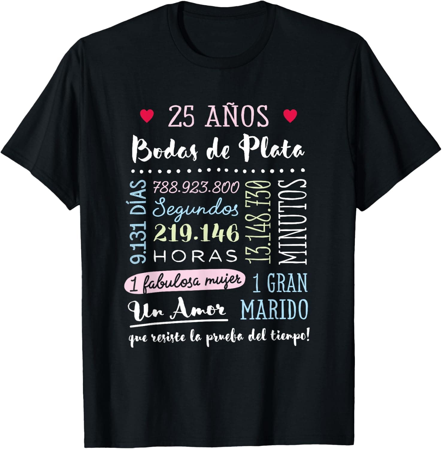 Camiseta con un diseño conmemorativo de los 25 años de bodas de plata