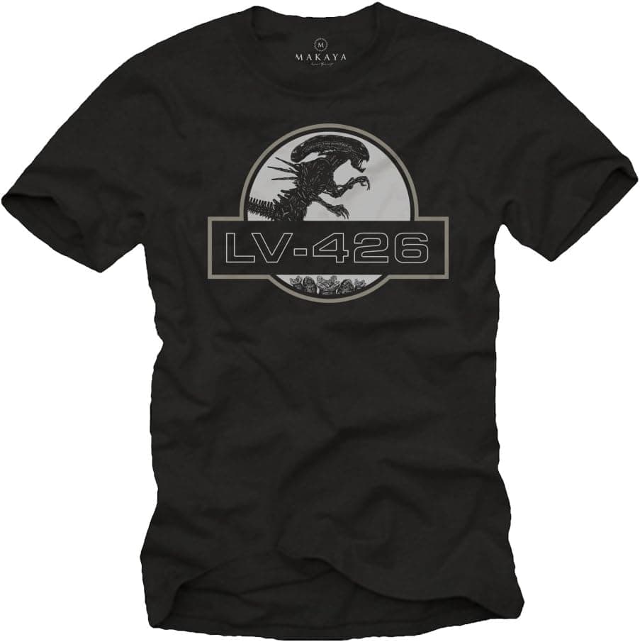 Camiseta negra con estampado friki de Alien