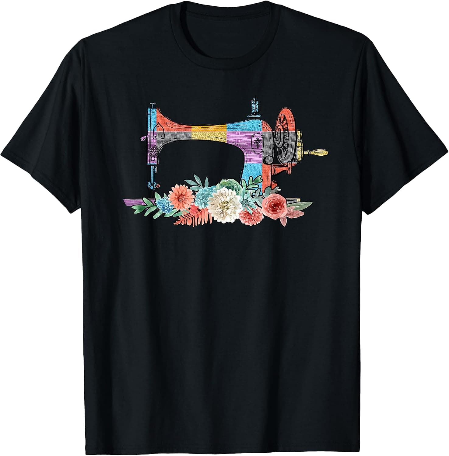 Camiseta con el texto «artesanía de la costura» y motivo textil