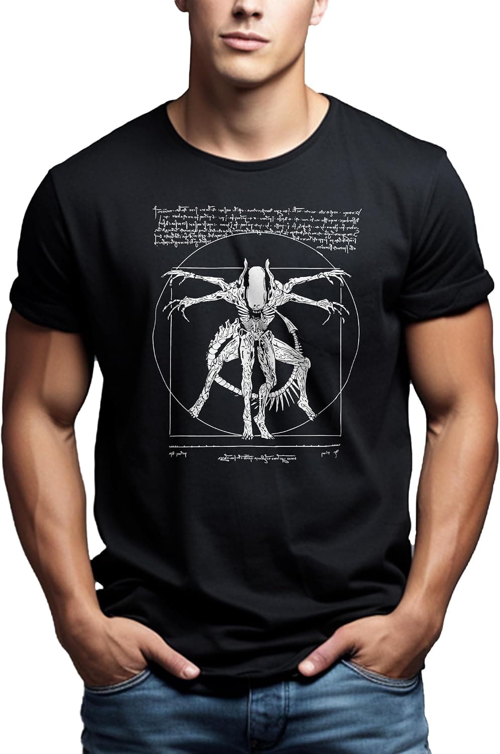 Camiseta friki "Alien Isolation" estilo Vitruvio, de MAKAYA, foto 3