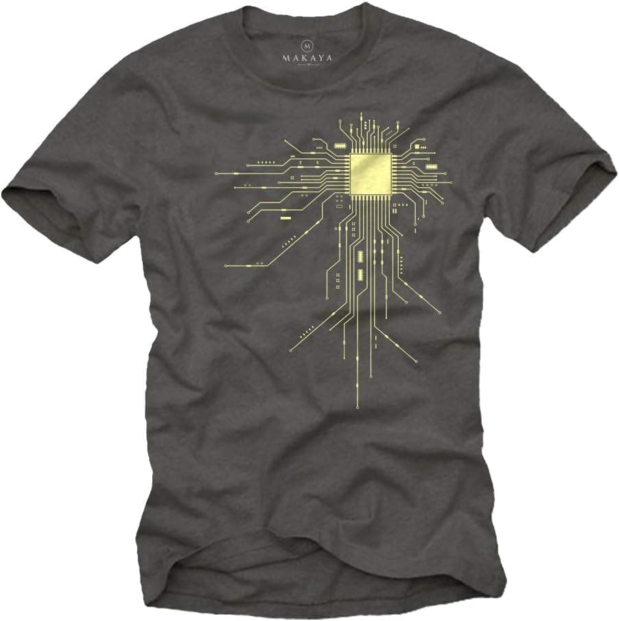 Camiseta friki con estampado de CPU informática