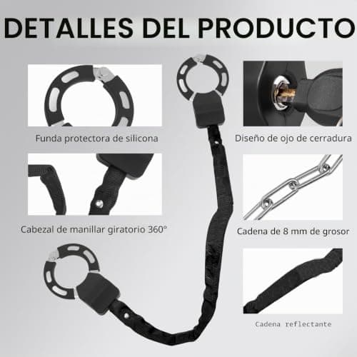 Eslabones gruesos de la cadena del candado Veebmys