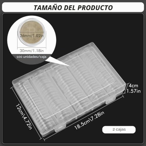 Monedas de 2 euros dentro de las cápsulas