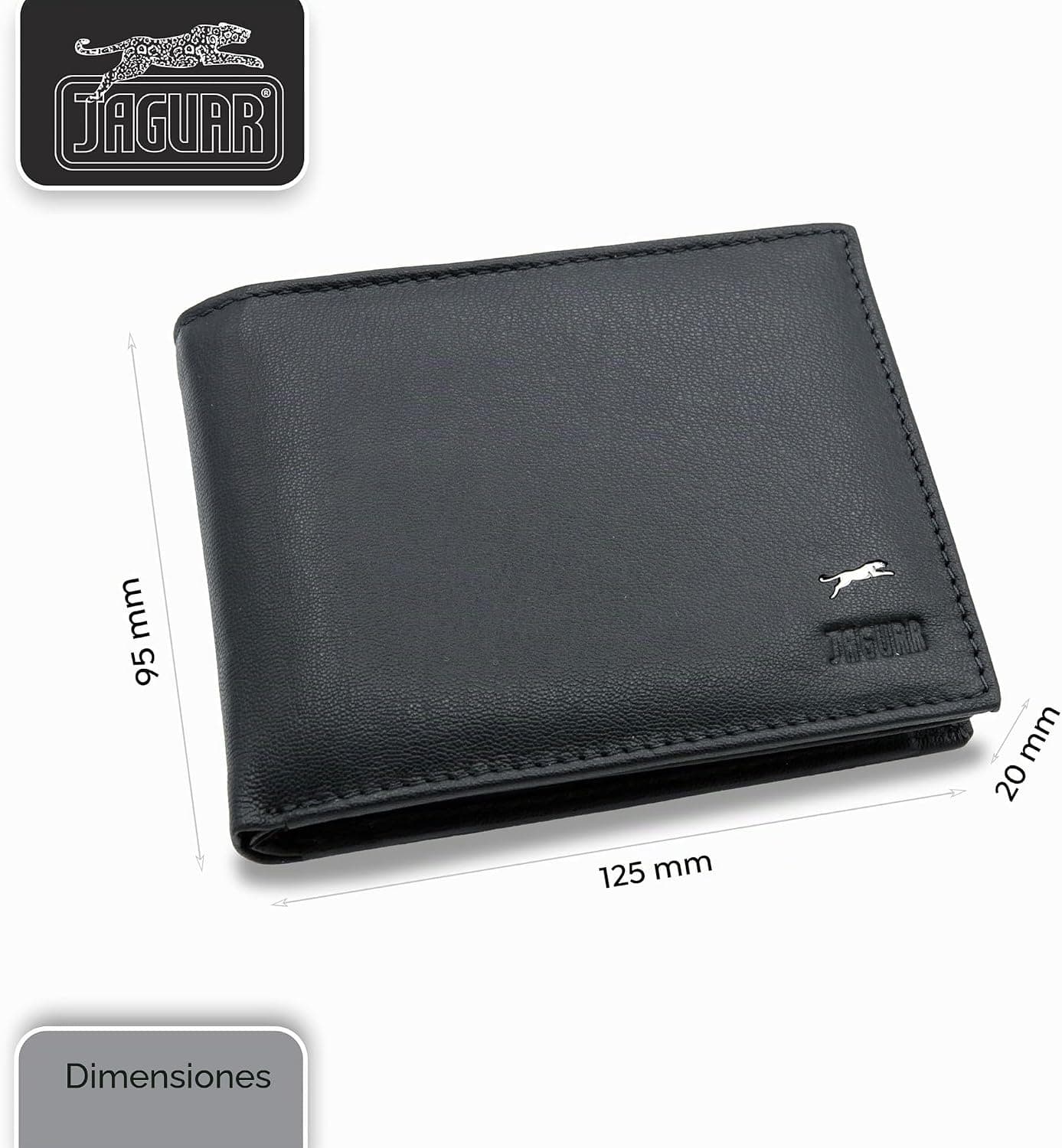 JAGUAR Cartera de Piel para Hombre con Ranuras para Tarjetas, foto 3