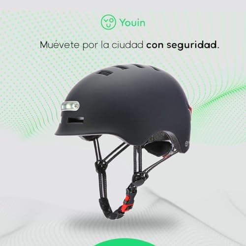 Detalle de la luz LED trasera del casco Youin