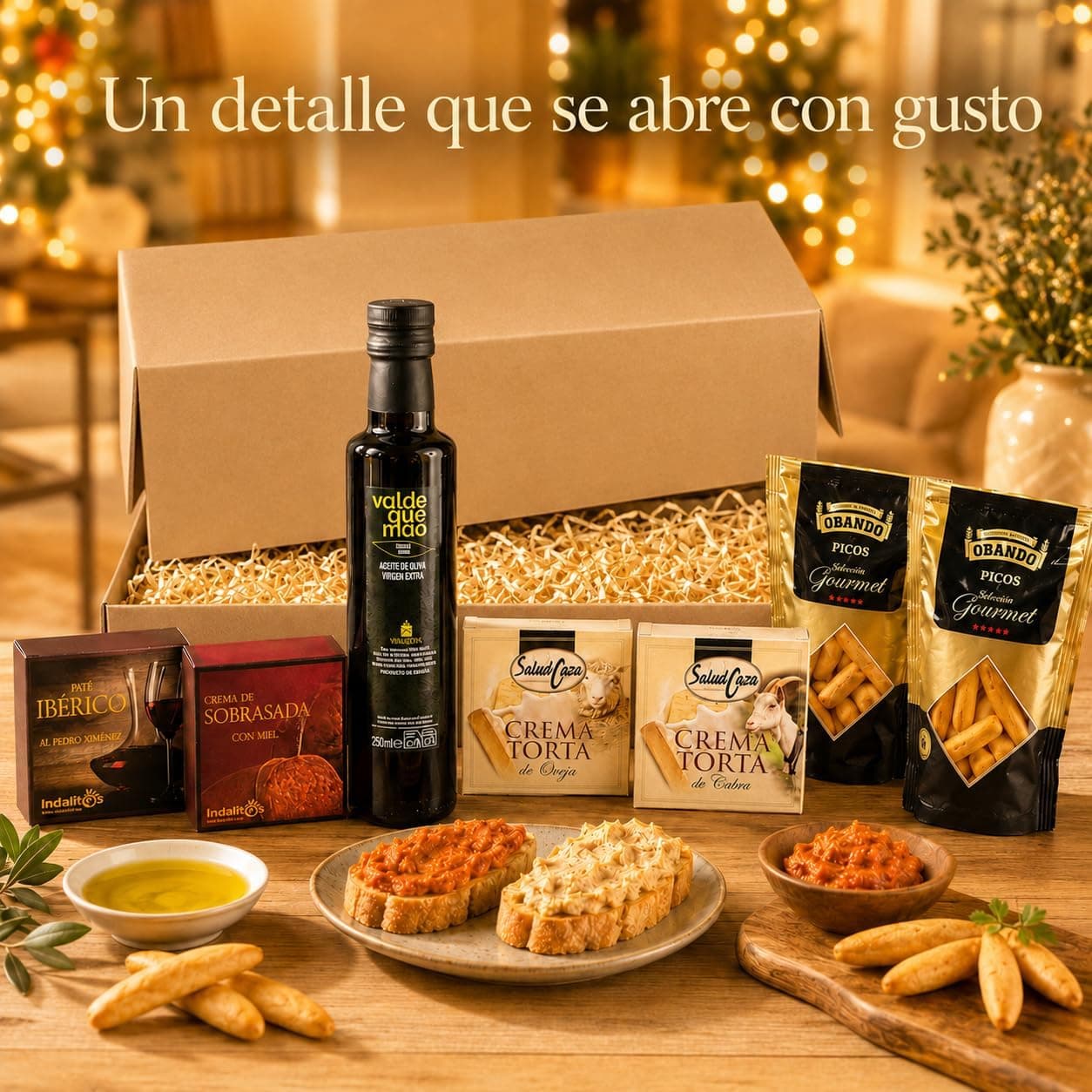 Cesta Gourmet ACROL con Aceite, Cremas de Torta y Sobrasada, foto 2