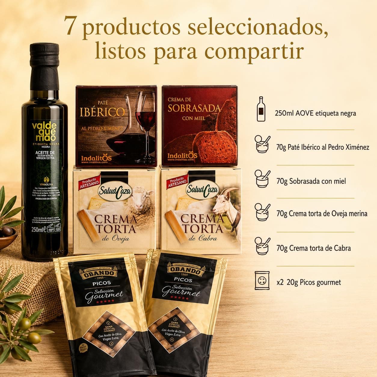 Cesta Gourmet ACROL con Aceite, Cremas de Torta y Sobrasada, foto 3