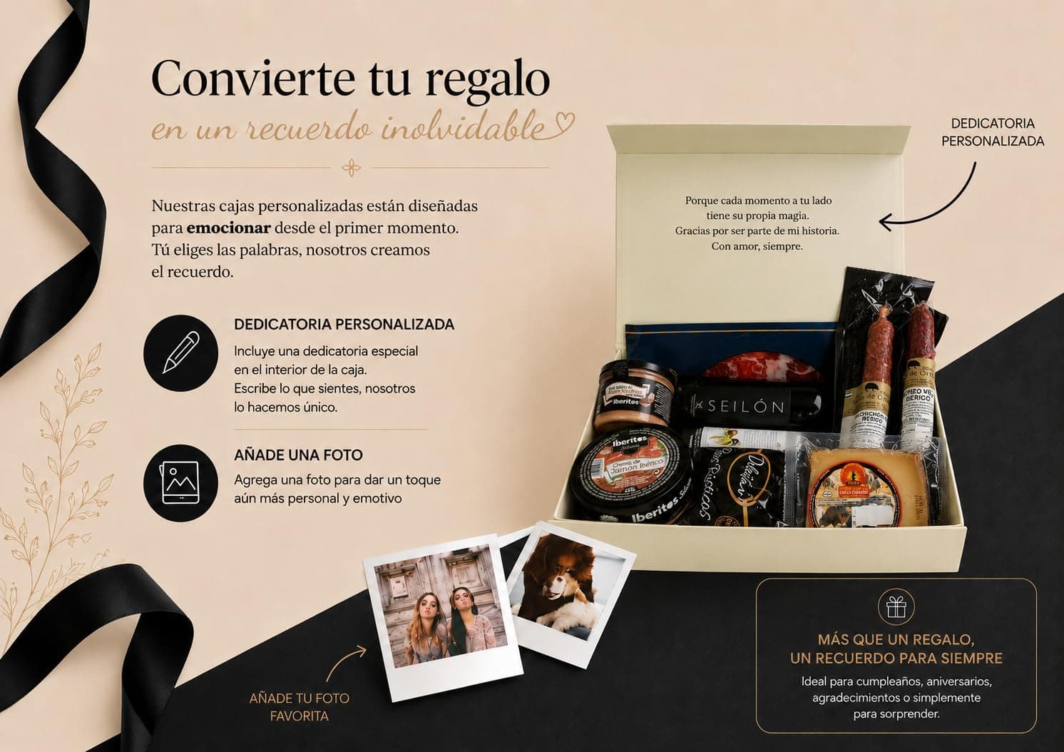 Cesta Gourmet Ibérica Personalizable con Foto, foto 2
