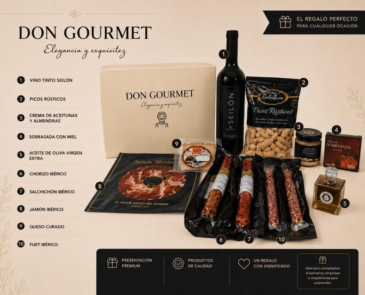 Cesta Gourmet Personalizable Don Gourmet con Ibéricos, foto 3