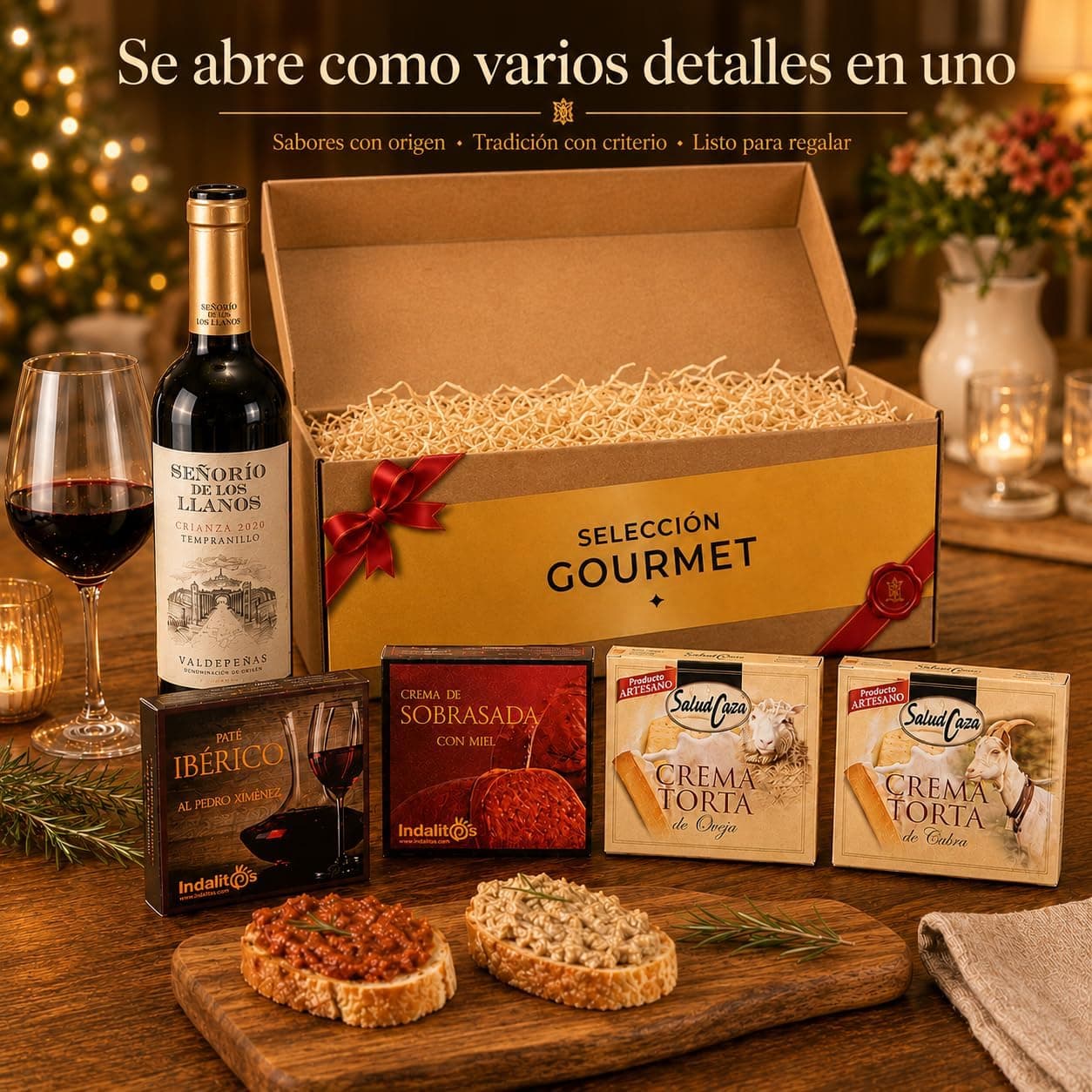 Cesta Gourmet con Vino, Cremas y Sobrasada, foto 2