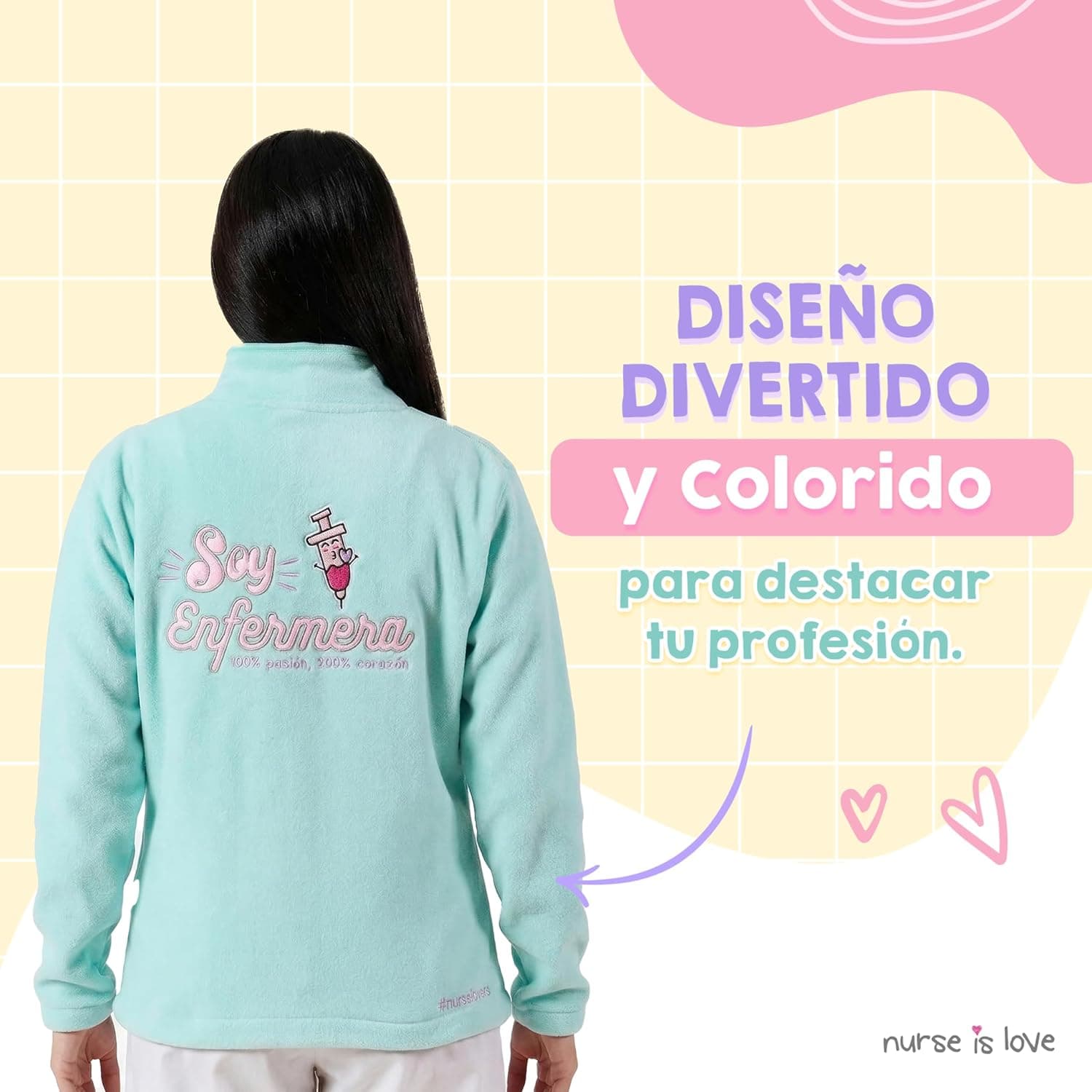 Chaqueta polar para enfermera con doble bolsillo, foto 3