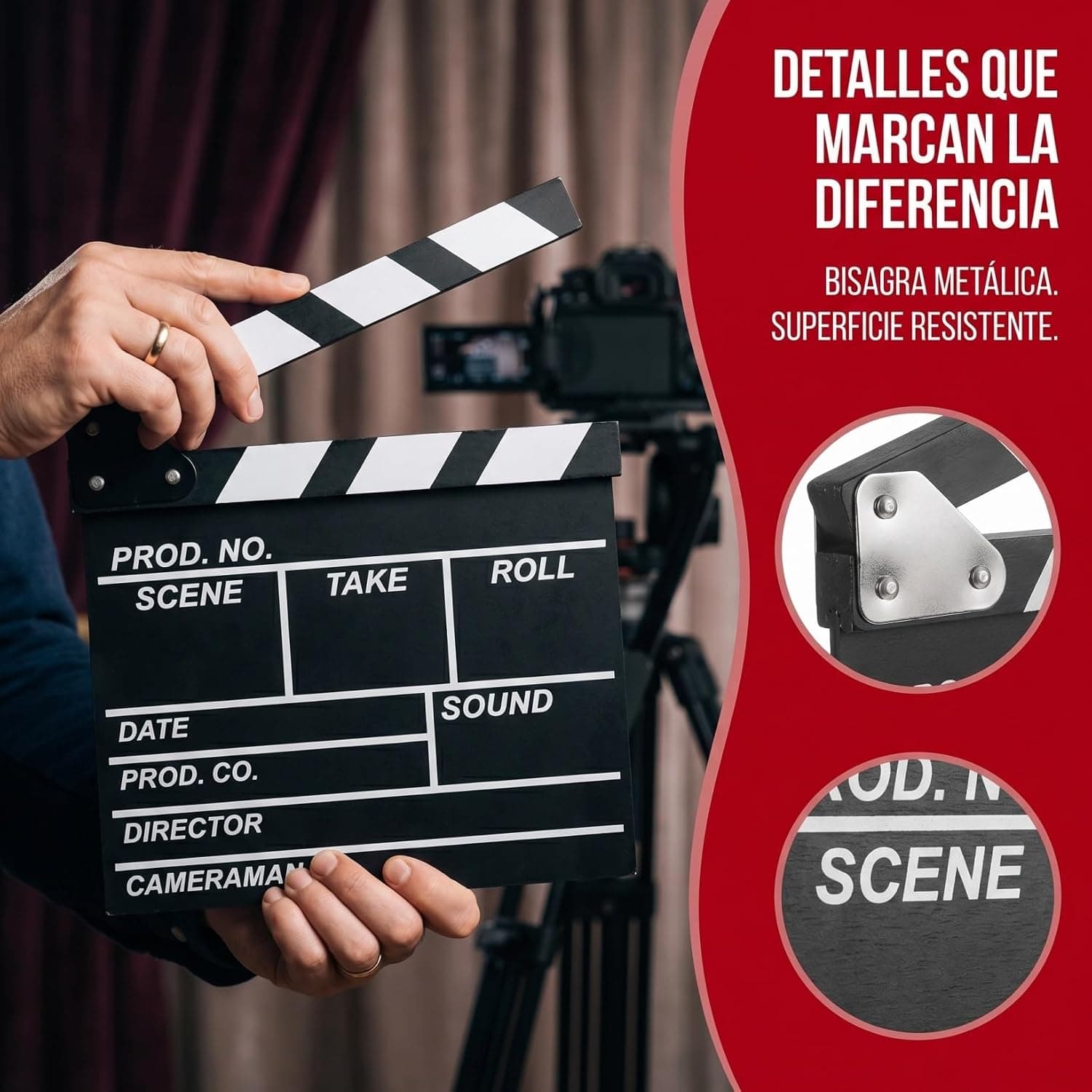 Pack de 4 claquetas de cine de madera, foto 2