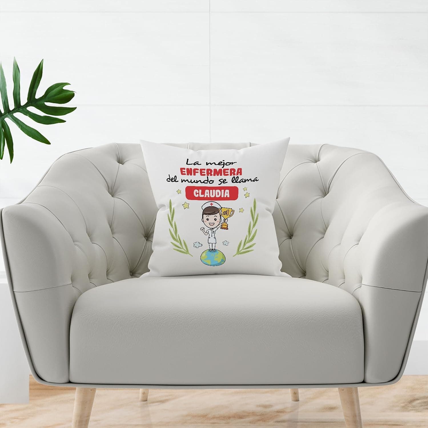 Cojín personalizado para enfermera con frase, foto 3