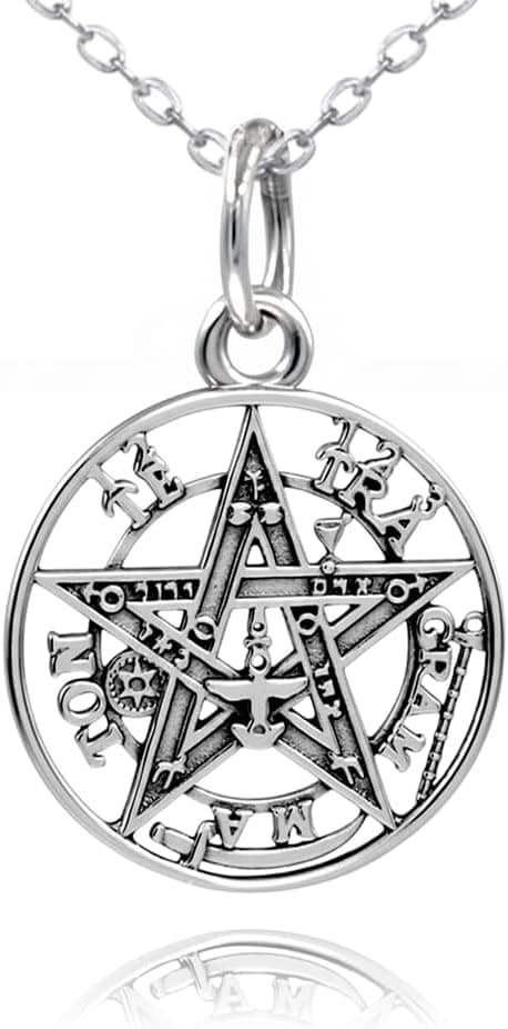 Colgante con el sello del tetragramatón en plata
