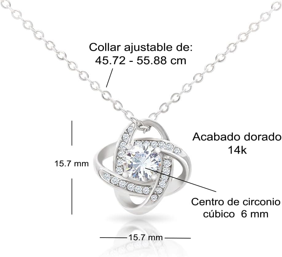 Collar Bramart de nudo con circonita y tarjeta de dedicatoria, foto 3