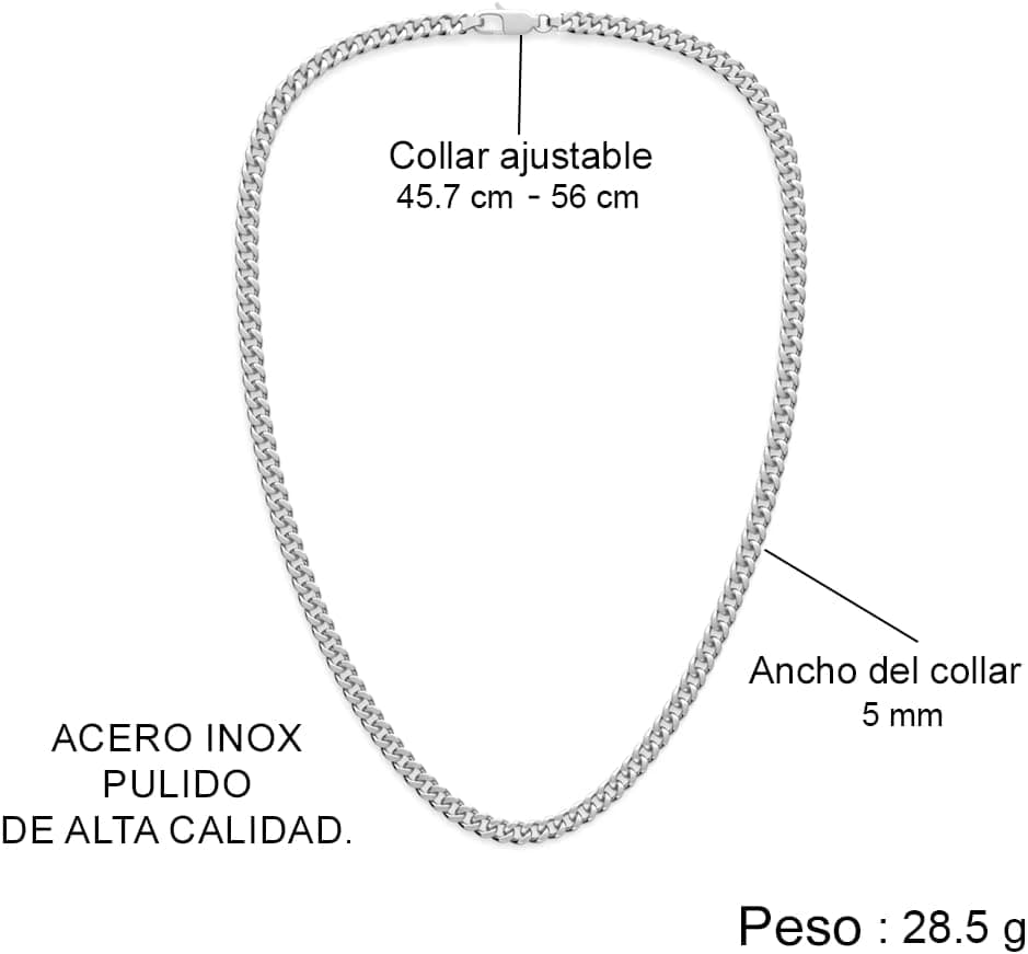 Collar cubano de eslabones para hombre con dedicatoria, foto 3