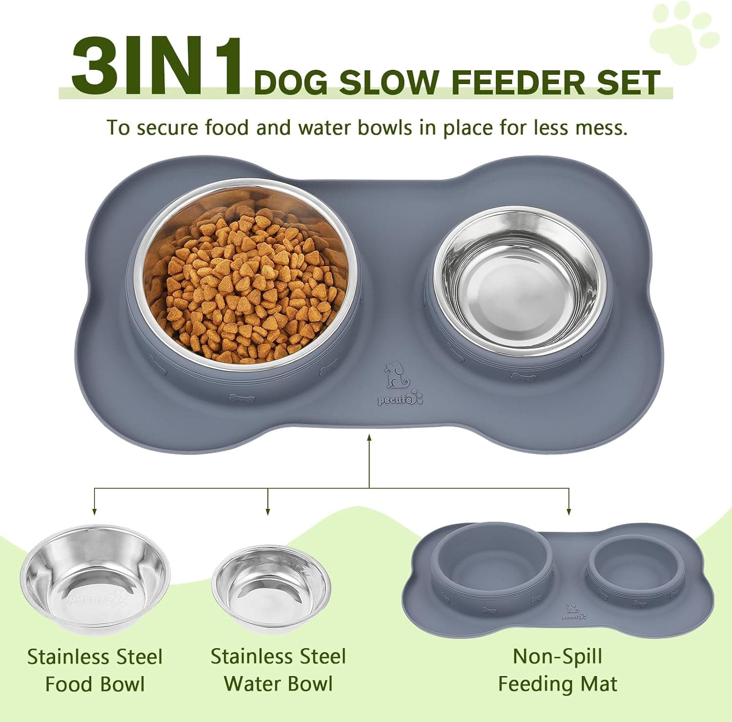 Comedero 3 en 1 para perro y gato con base antideslizante, foto 2