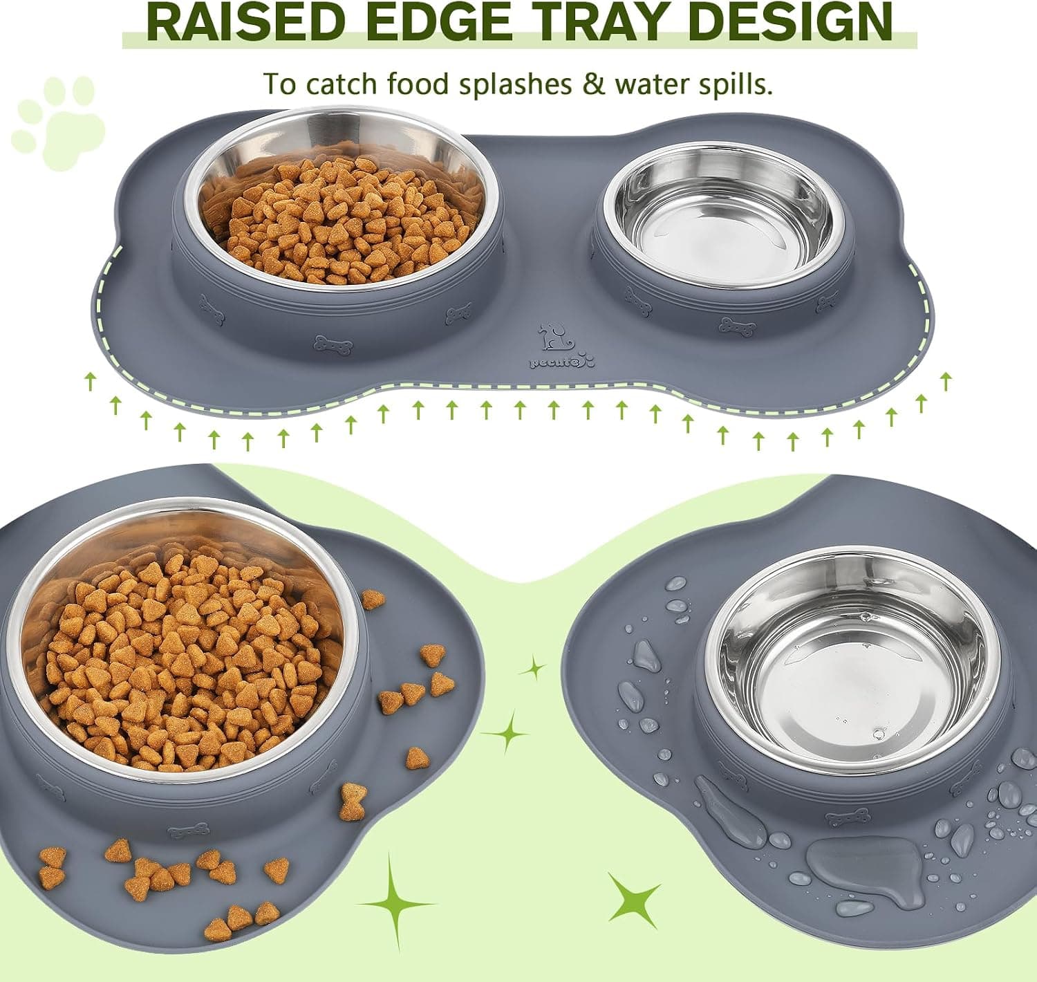 Comedero 3 en 1 para perro y gato con base antideslizante, foto 3