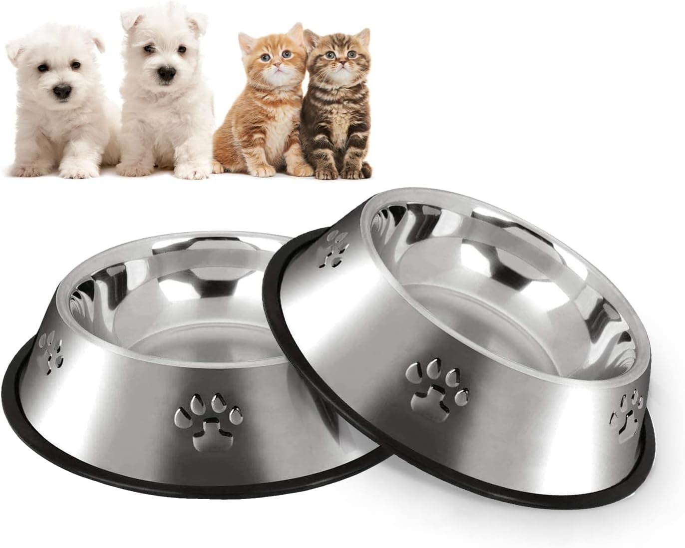 Comedero de acero inoxidable para perro, Hotype (pack de 2), foto 2