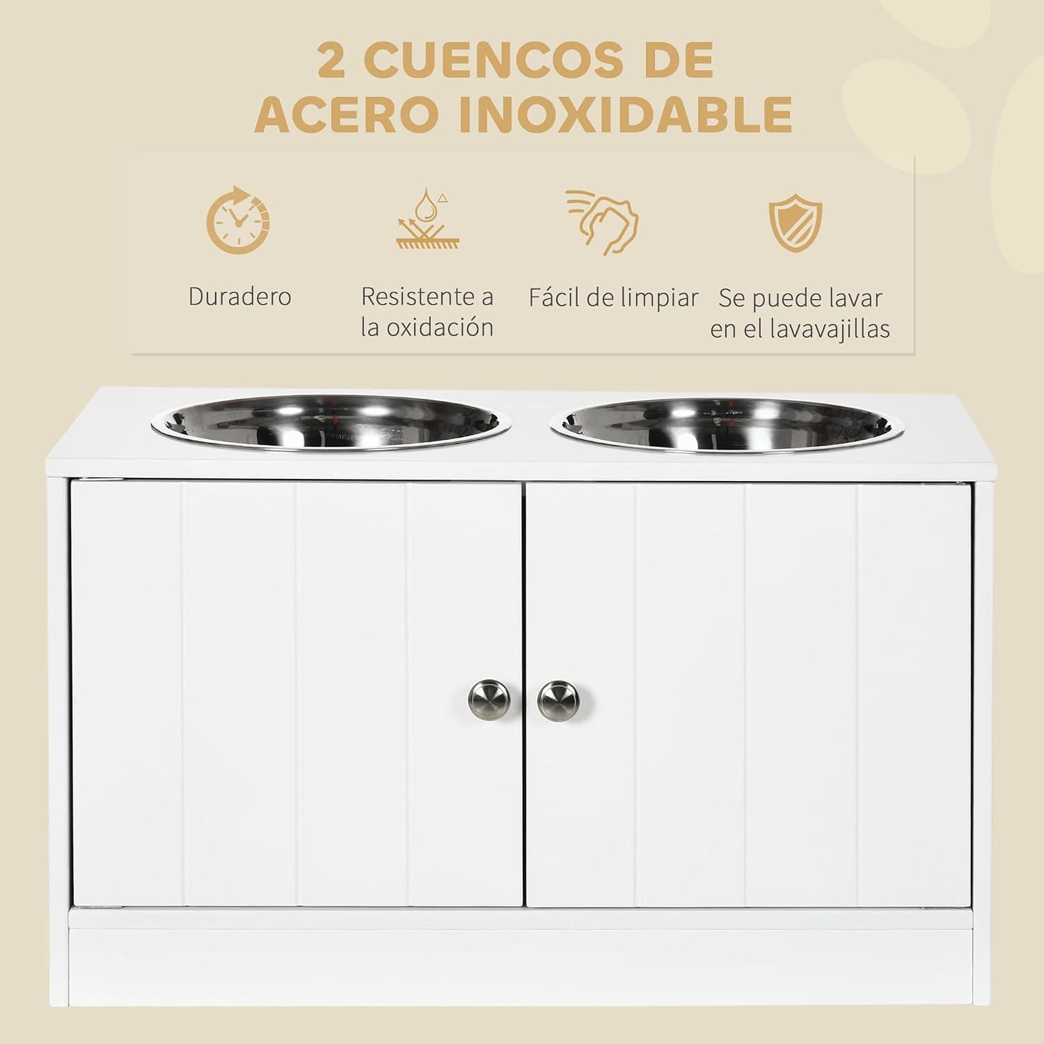 Comedero elevado con almacenamiento oculto PawHut, foto 3